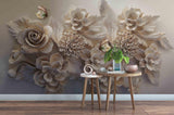 3D Emboss Floral Butterfly Wall Mural Wallpaper 11- Jess Art Decoration