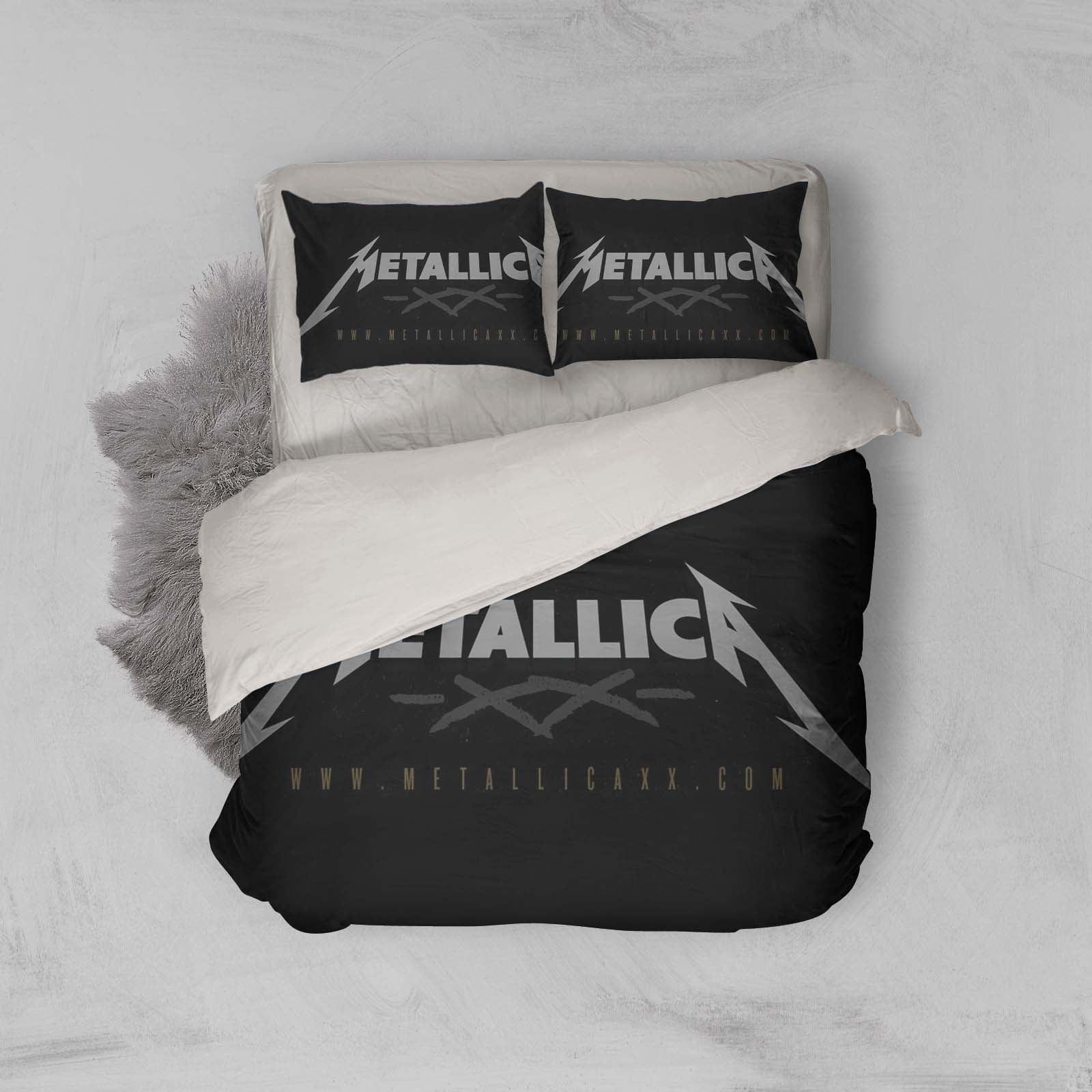 3D Metallica Rock Band Quilt Cover Set Bedding Set Pillowcases 26- Jess Art Decoration