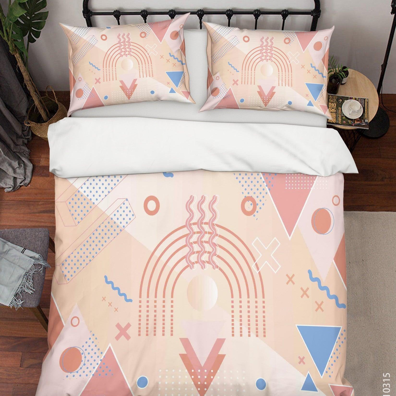 3D Abstract Color Pattern Quilt Cover Set Bedding Set Duvet Cover Pillowcases 77- Jess Art Decoration