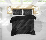 3D Abstract Black Geometry Quilt Cover Set Bedding Set Duvet Cover Pillowcases 24- Jess Art Decoration