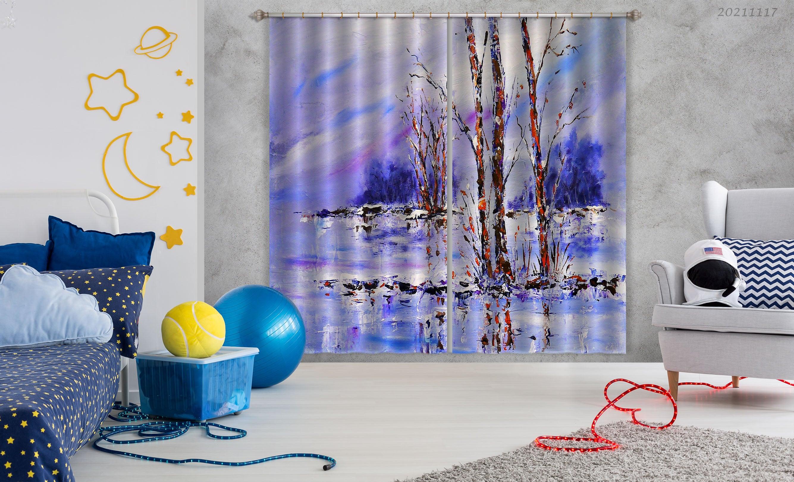 3D Landscape Oil Painting Curtains and Drapes LQH 186- Jess Art Decoration