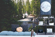 3D Green Forest River Scenery Wall Mural Wallpaper LQH 181- Jess Art Decoration