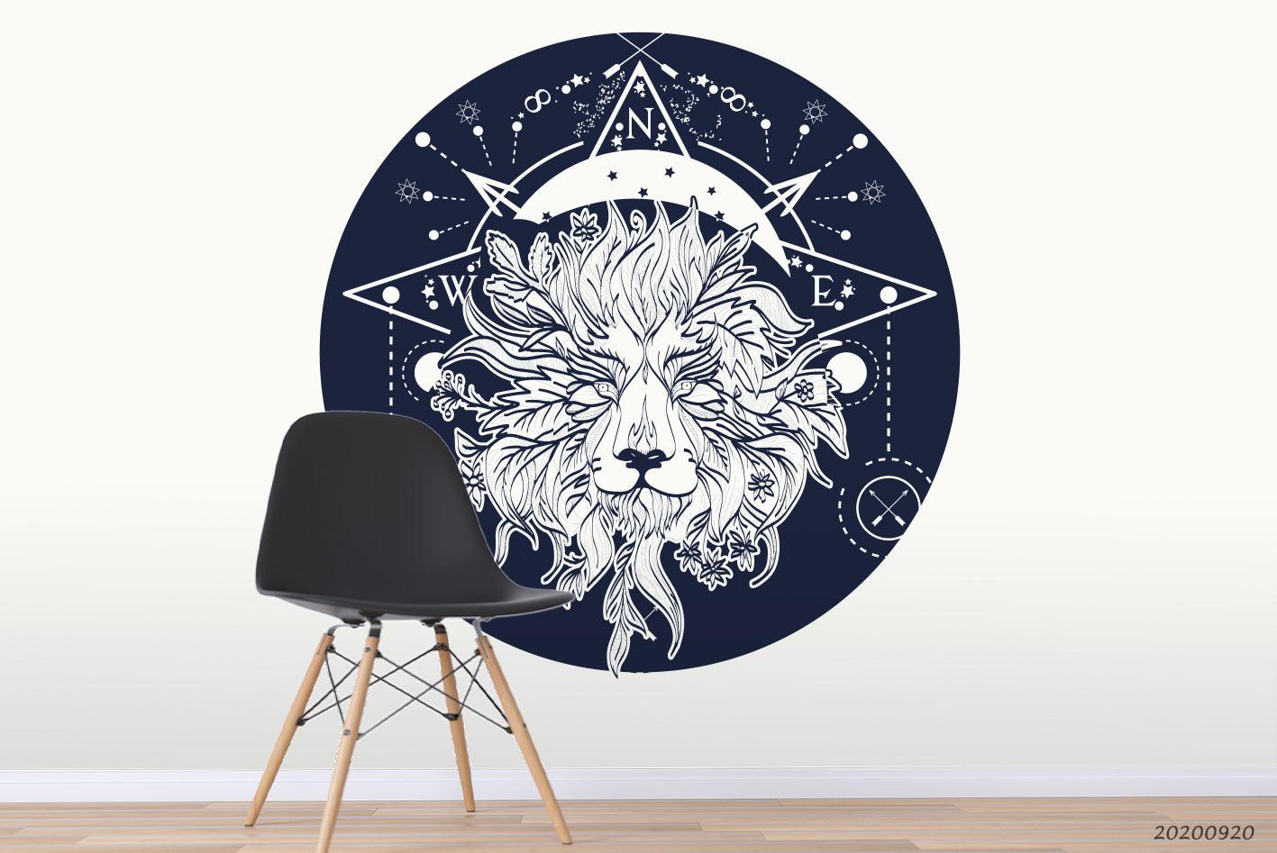 3D Mystic Lion Tattoo Art Wall Mural Wallpaper WJ 3049- Jess Art Decoration