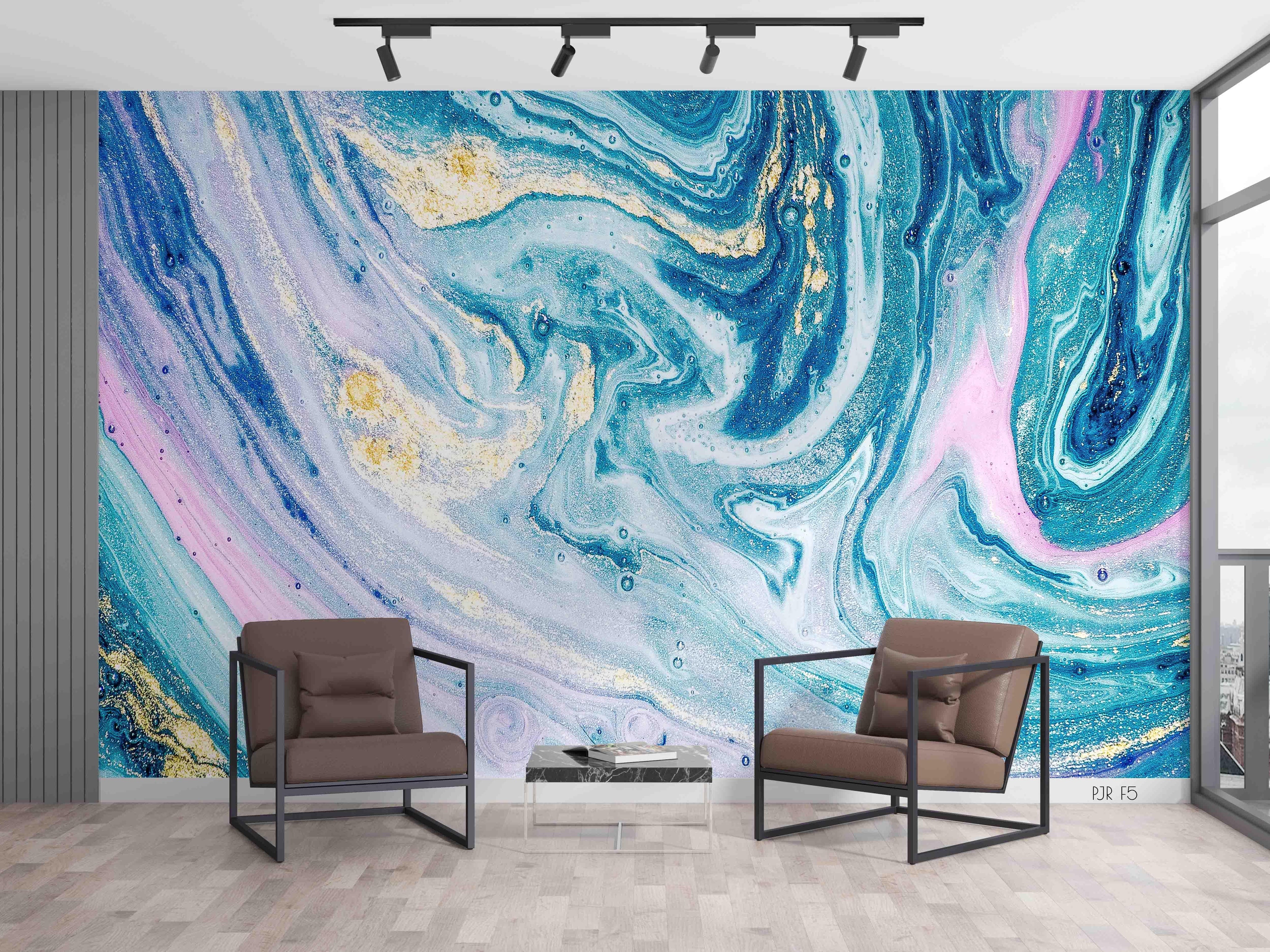 3D Blue Abstract Oil Painting blue abstract oil painting wall mural wallpaper for living room