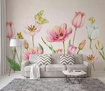 3D Watercolor Showy Floral Butterfly Wall Mural Removable 131- Jess Art Decoration