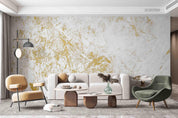 3D Abstract Golden White Black Ground Marble Texture Wall Mural Wallpaper SWW468- Jess Art Decoration