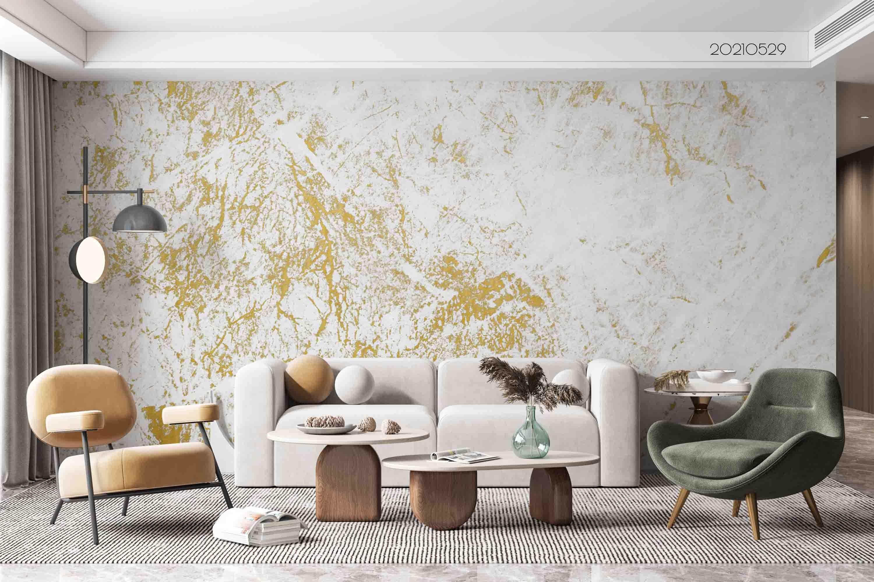 3D Abstract Golden White Black Ground Marble Texture Wall Mural Wallpaper SWW468- Jess Art Decoration