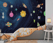 3D Cartoon Space Planet Wall Mural Wallpaper WJ 6644- Jess Art Decoration