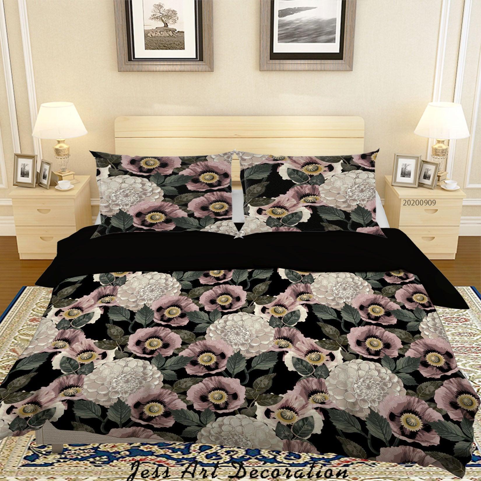 3D Flowers Pink Roses Quilt Cover Set Bedding Set Duvet Cover Pillowcases WJ 1929- Jess Art Decoration