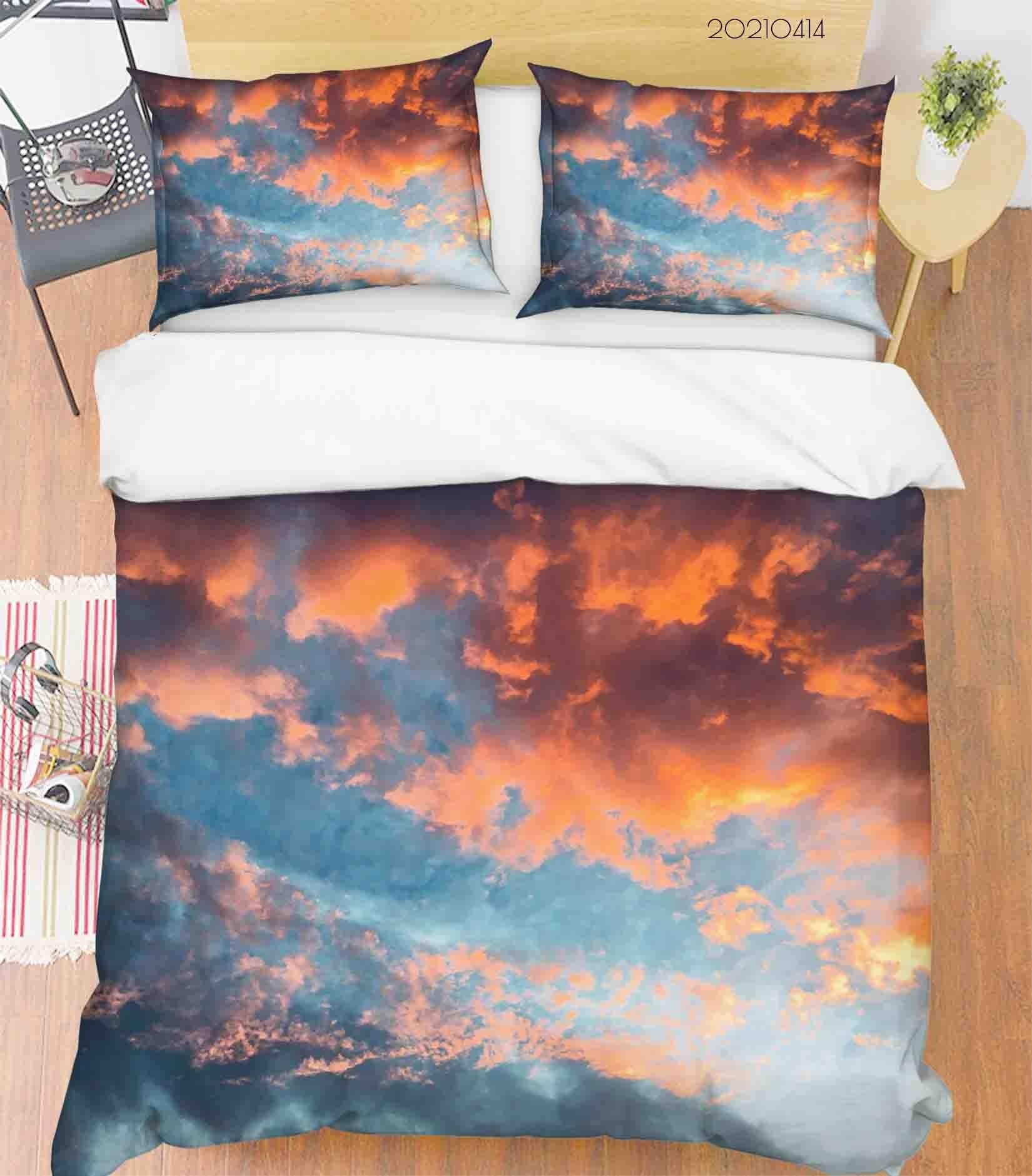 3D Watercolor Blue Sky Cloud Quilt Cover Set Bedding Set Duvet Cover Pillowcases 29- Jess Art Decoration