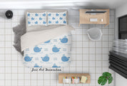 3D Cartoon Blue Dolphin Quilt Cover Set Bedding Set Pillowcases 112- Jess Art Decoration