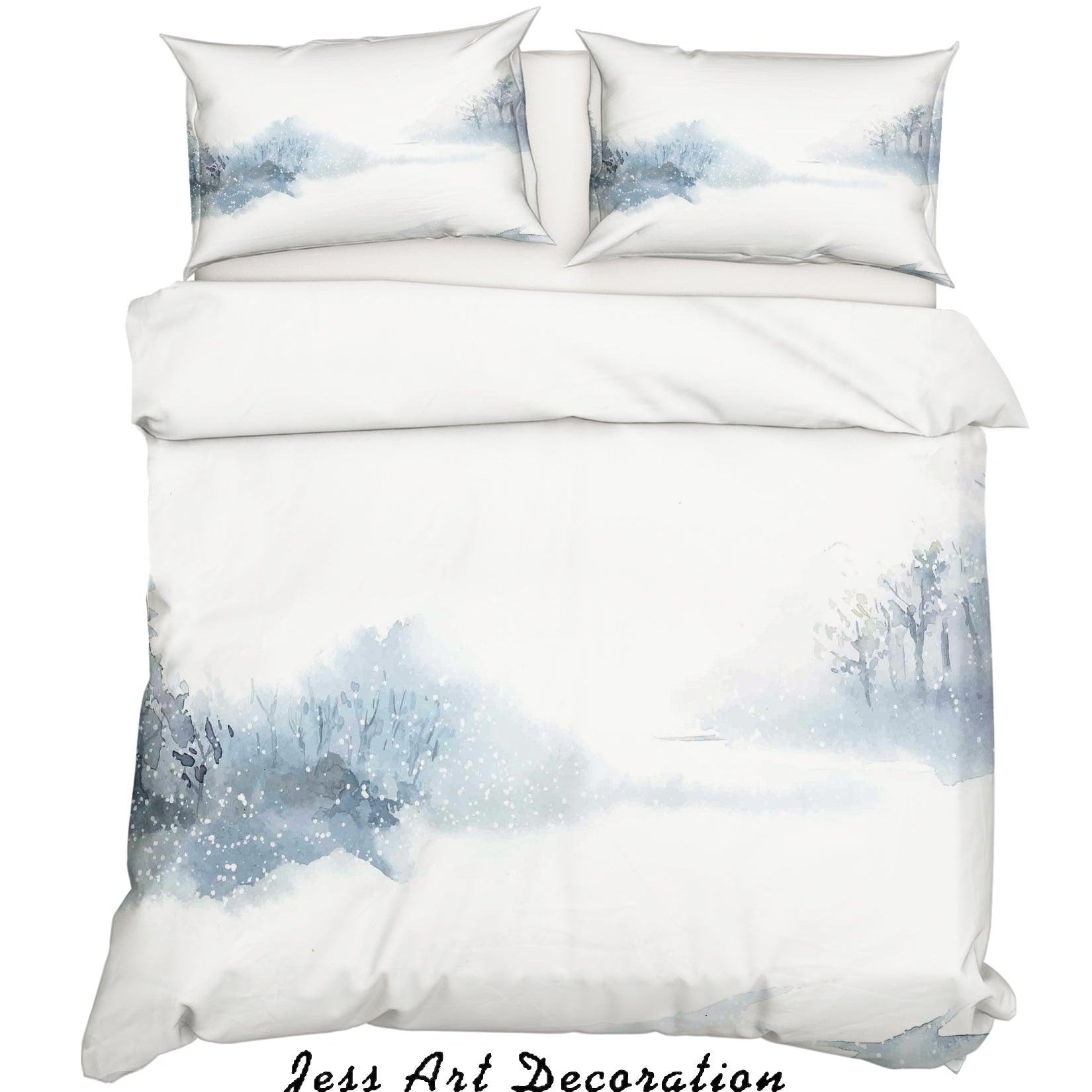 3D Watercolor Forest Quilt Cover Set Bedding Set Pillowcases 81- Jess Art Decoration