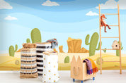 3D Cartoon Desert Cactus Wall Mural Wallpaper 65- Jess Art Decoration