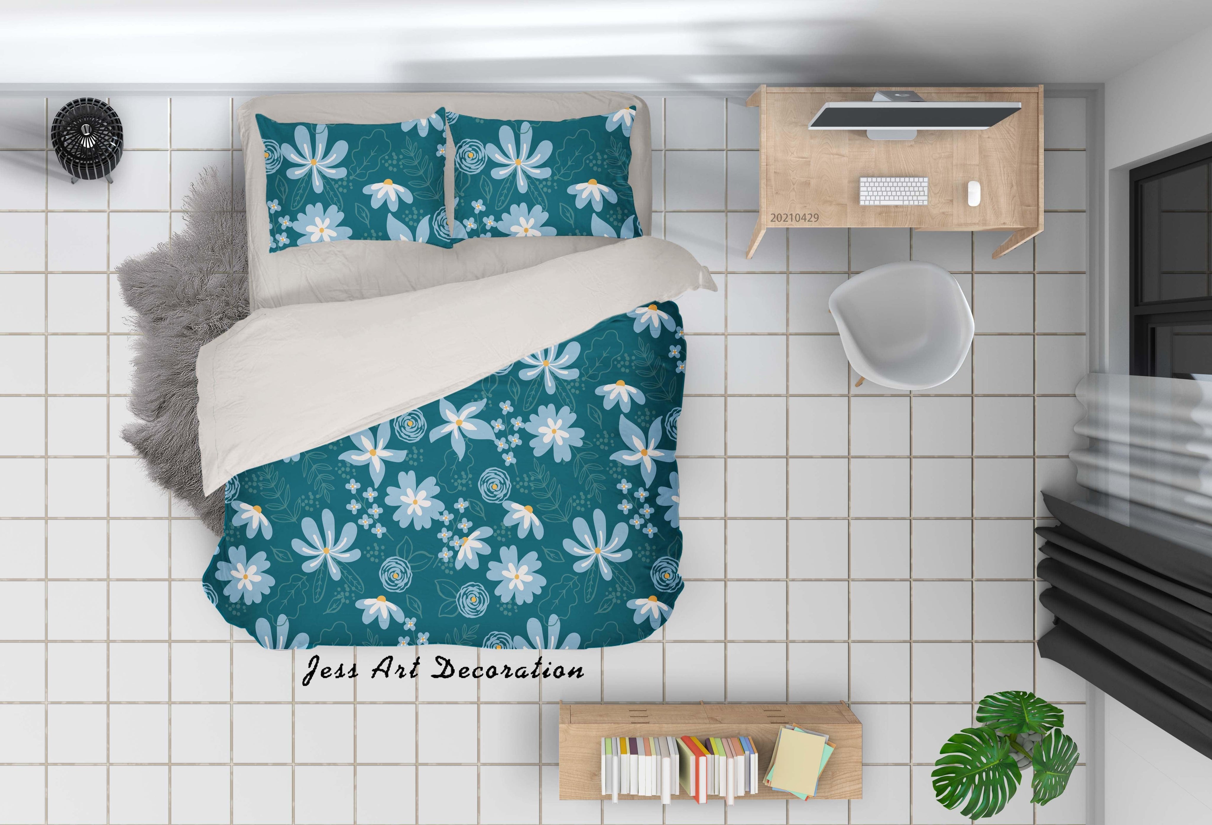 3D Hand Drawn Floral Pattern Quilt Cover Set Bedding Set Duvet Cover Pillowcases 8- Jess Art Decoration