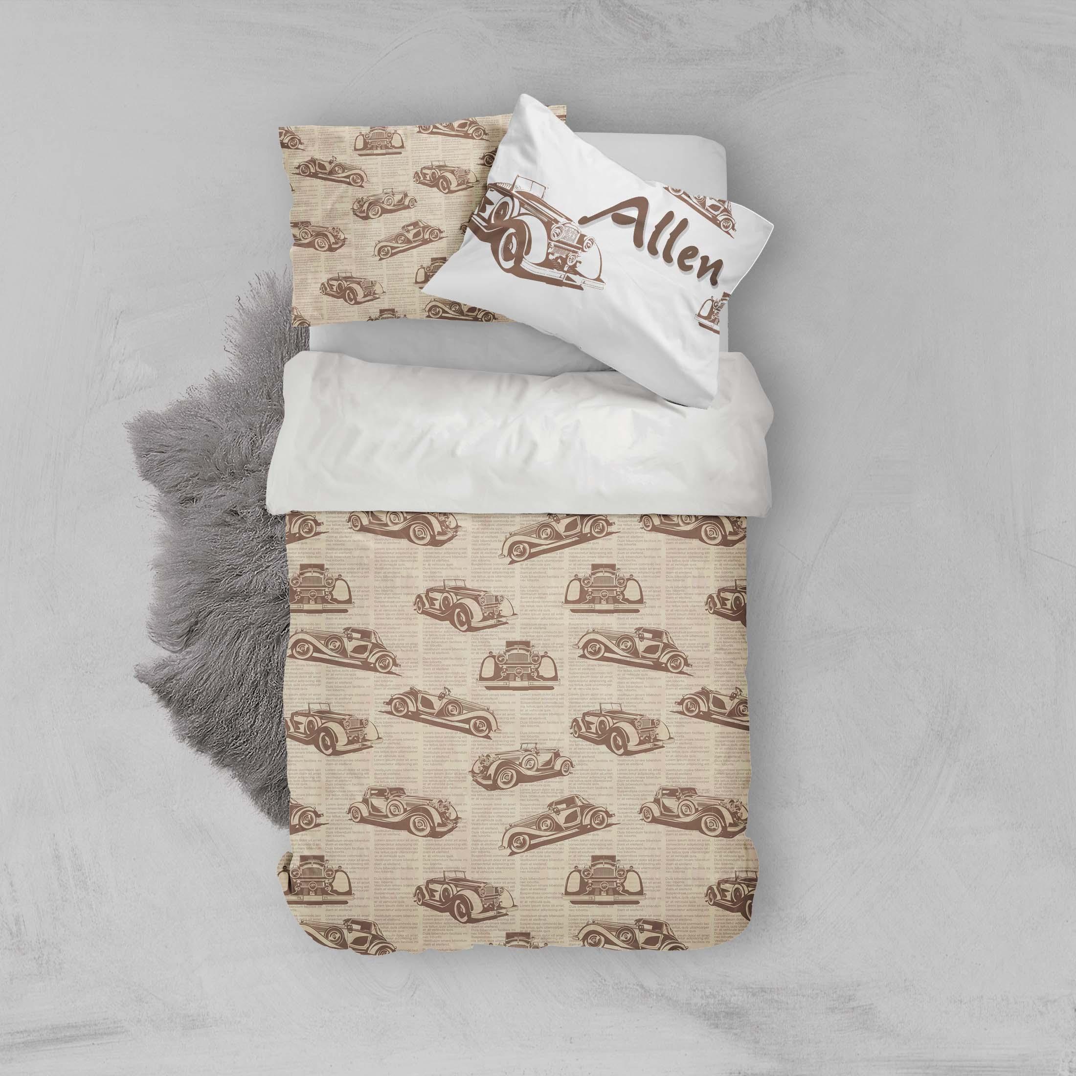 3D Brown Car Quilt Cover Set Bedding Set Pillowcases 72- Jess Art Decoration