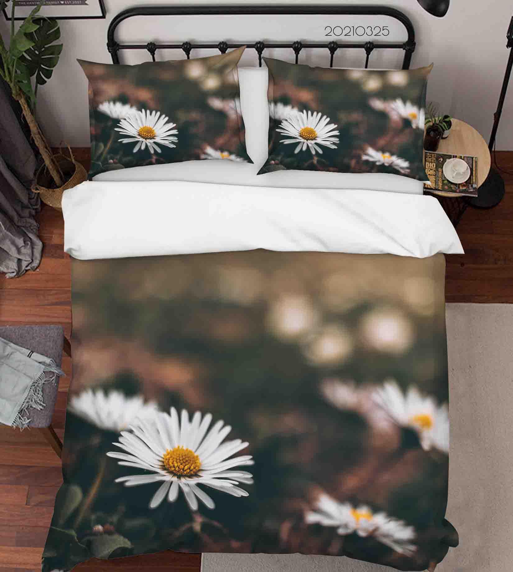 3D White Chrysanthemum Quilt Cover Set Bedding Set Duvet Cover Pillowcases 296- Jess Art Decoration