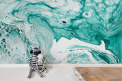 3D Watercolor Green Marble Pattern Wall Mural Wallpaper LQH 208- Jess Art Decoration