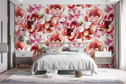 3D Baroque Art Blooming Pink Peony Watercolor Background Wall Mural Wallpaper GD 3570- Jess Art Decoration