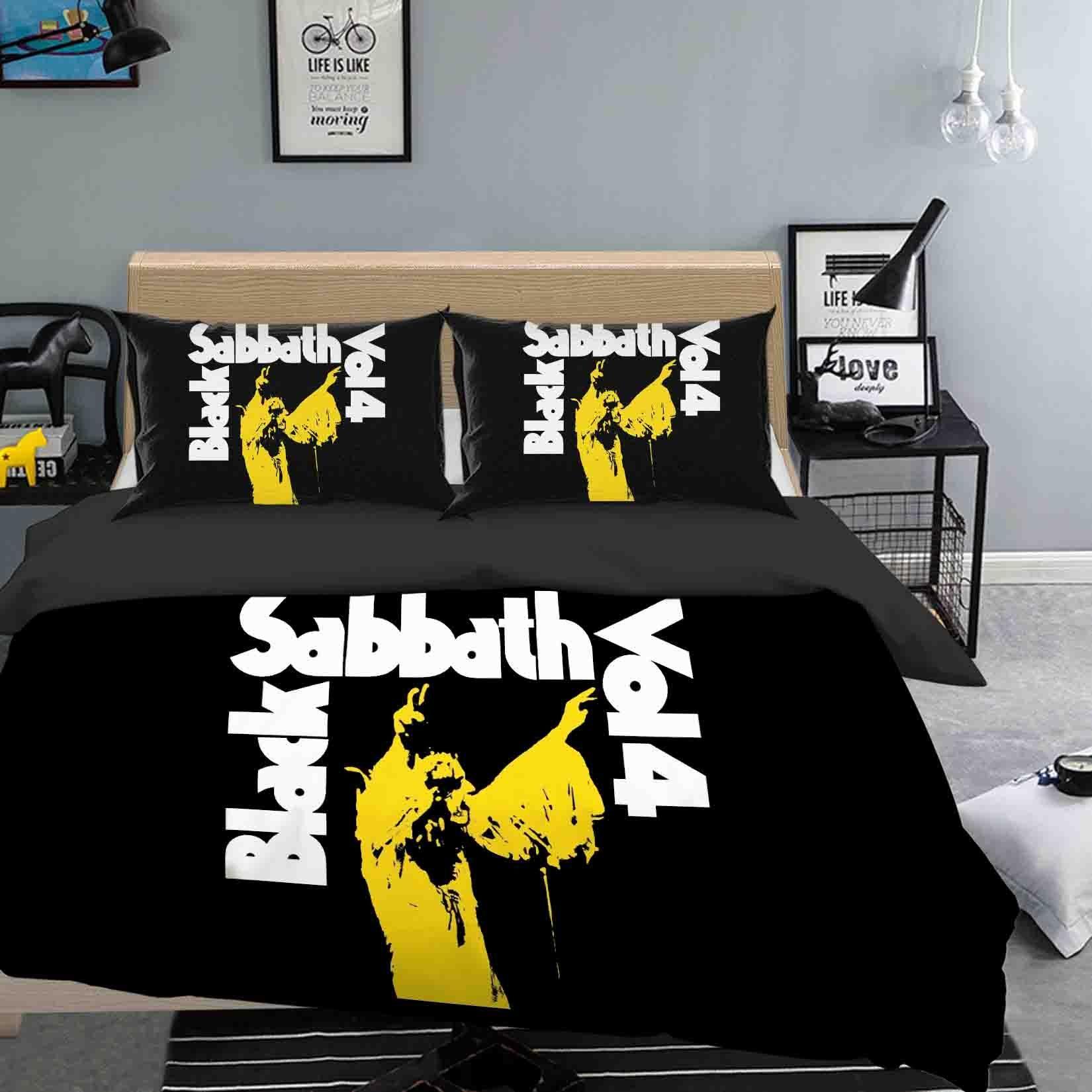 3D Yellow Cartoon Black Sabbath Quilt Cover Set Bedding Set Duvet Cover Pillowcases SF06- Jess Art Decoration