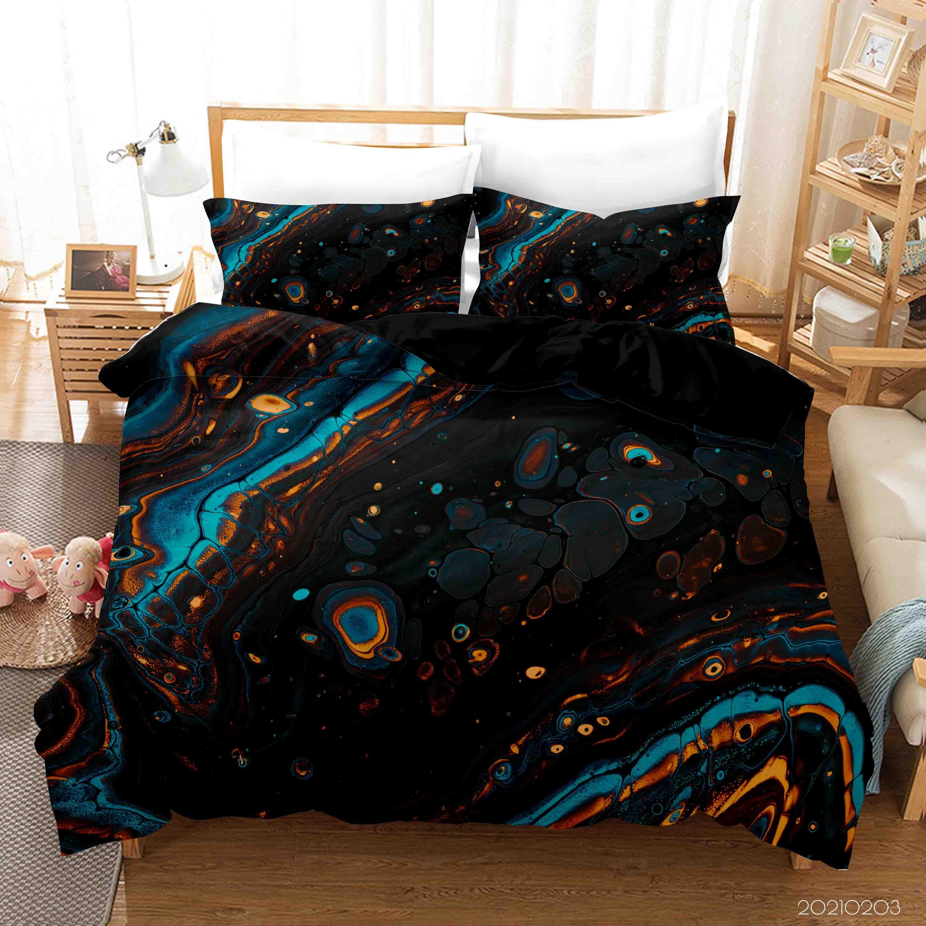 3D Abstract Black Marble Texture Quilt Cover Set Bedding Set Duvet Cover Pillowcases 29- Jess Art Decoration