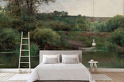 3D lakeside scenery oil painting wall mural wallpaper 49- Jess Art Decoration