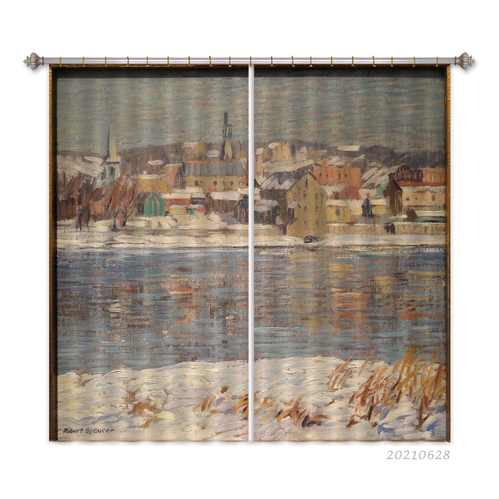 3D Landscape Oil Painting Curtains and Drapes LQH 36- Jess Art Decoration