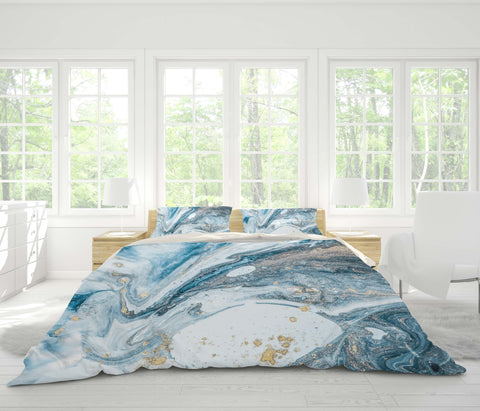 3D Blue Marble Texture Quilt Cover Set Bedding Set Pillowcases 112- Jess Art Decoration