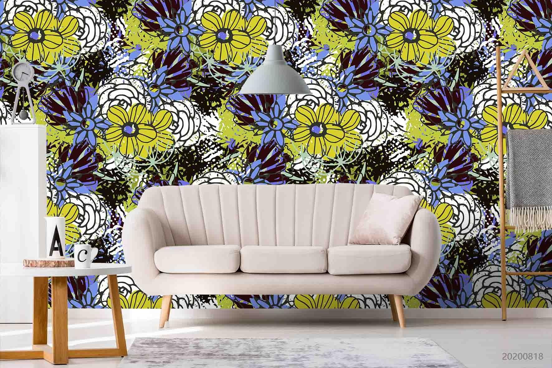 3D Vintage Abstract Floral Pattern Wall Mural Wallpaper LXL 1171- Jess Art Decoration