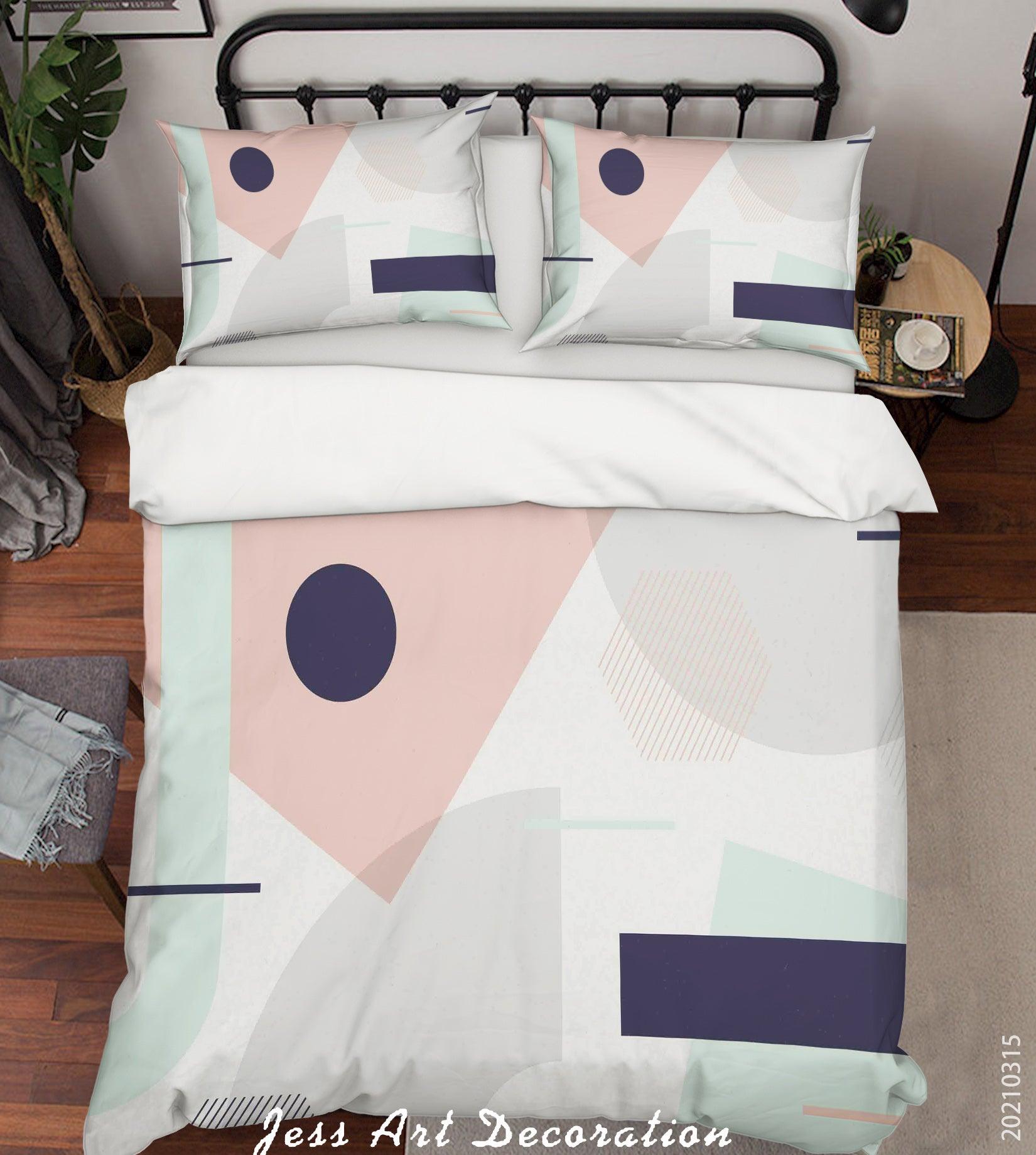 3D Abstract Color Geometry Quilt Cover Set Bedding Set Duvet Cover Pillowcases 84- Jess Art Decoration