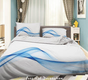 3D Abstract Blue Geometry Quilt Cover Set Bedding Set Duvet Cover Pillowcases 71- Jess Art Decoration
