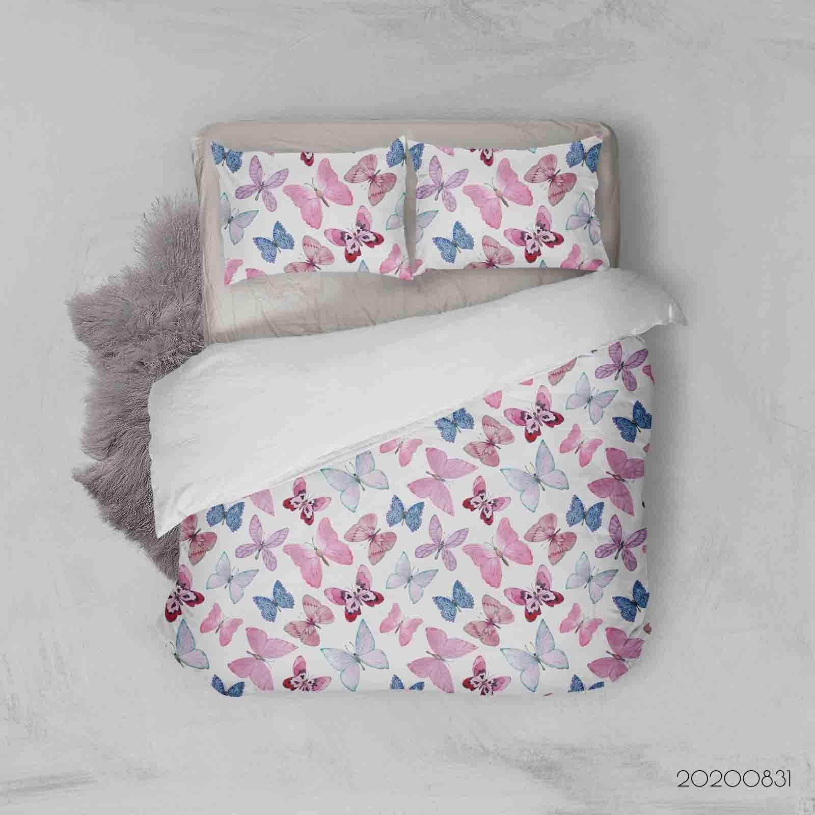 3D Watercolor Painting Butterfly Pattern Quilt Cover Set Bedding Set Duvet Cover Pillowcases WJ 3497- Jess Art Decoration