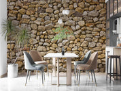 3D Pebble Stone Wall rounded pebble stone texture wall mural wallpaper for dining room