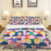 3D Colorful People Yellow Quilt Cover Set Bedding Set Pillowcases 154- Jess Art Decoration