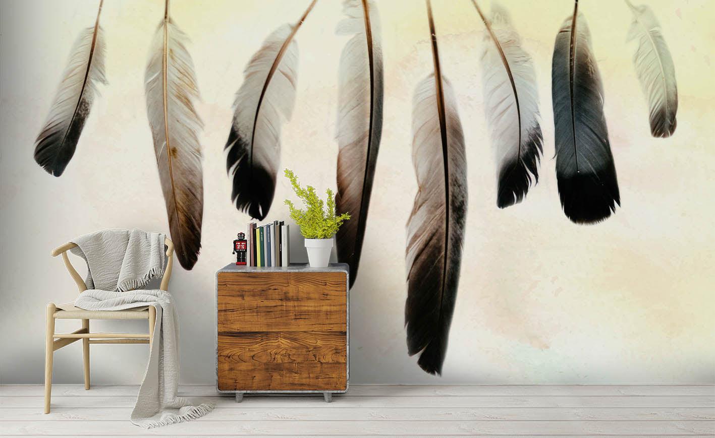 3D Watercolor Feathers Wall Mural Wallpaper 62- Jess Art Decoration