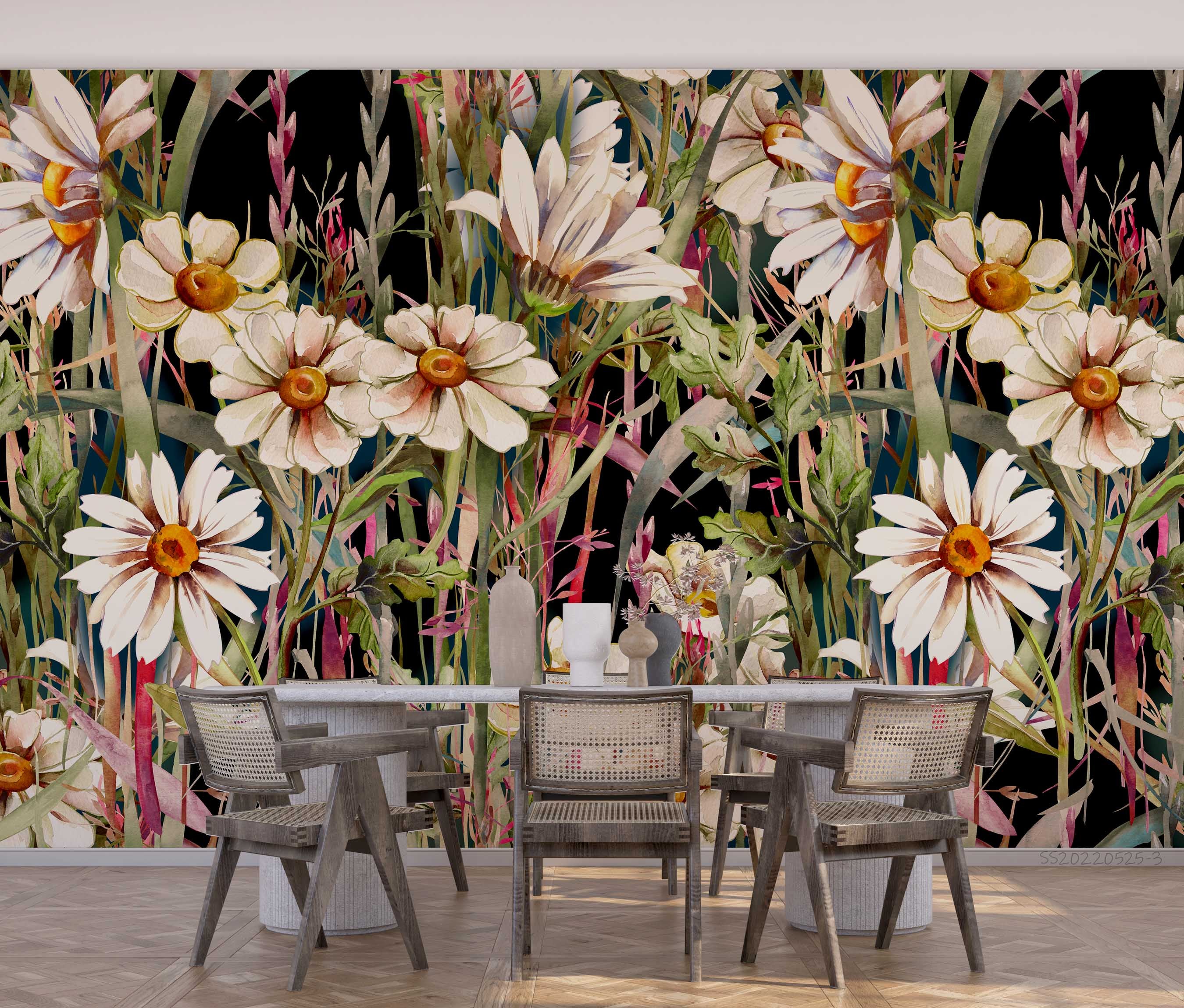 3D Watercolor Plants Floral Leaves Wall Mural Wallpaper GD 317- Jess Art Decoration