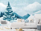 3D Watercolor Winter Forest Landscape Wall Mural Wallpaper LQH 339- Jess Art Decoration
