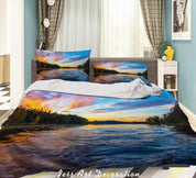 3D Sunset Sky River Forest Quilt Cover Set Bedding Set Duvet Cover Pillowcases 138 LQH- Jess Art Decoration
