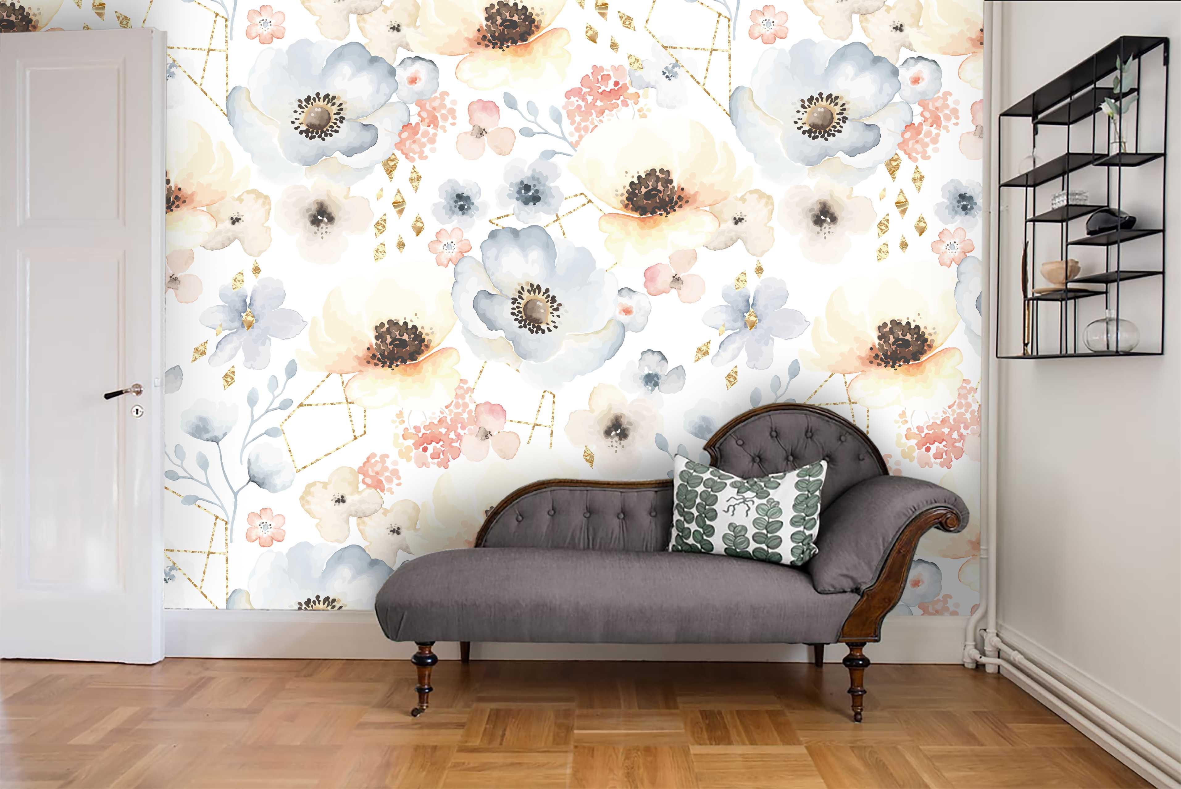 3D Watercolor Warm Floral Wall Mural Wallpaper 37- Jess Art Decoration