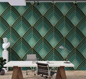 3D Abstract Green Geometric Art Decoration Wall Mural Wallpaper 80 LQH- Jess Art Decoration