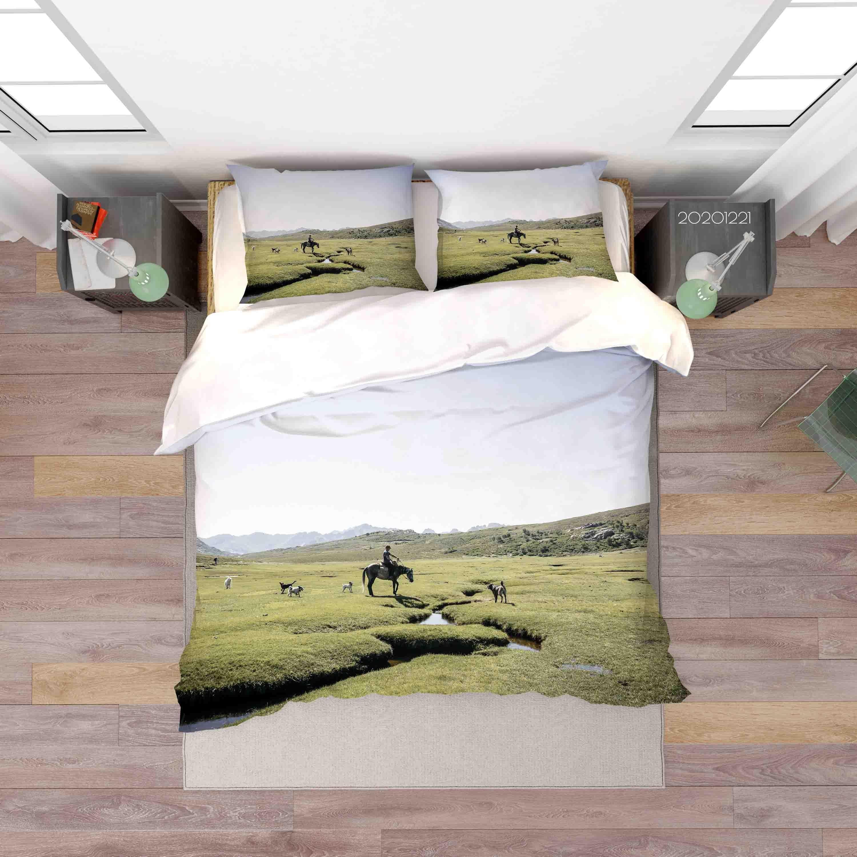 3D Ranch Forest Horse Quilt Cover Set Bedding Set Duvet Cover Pillowcases 227 LQH- Jess Art Decoration