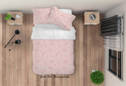 3D Hand Drawn Pink Floral Quilt Cover Set Bedding Set Duvet Cover Pillowcases 126- Jess Art Decoration