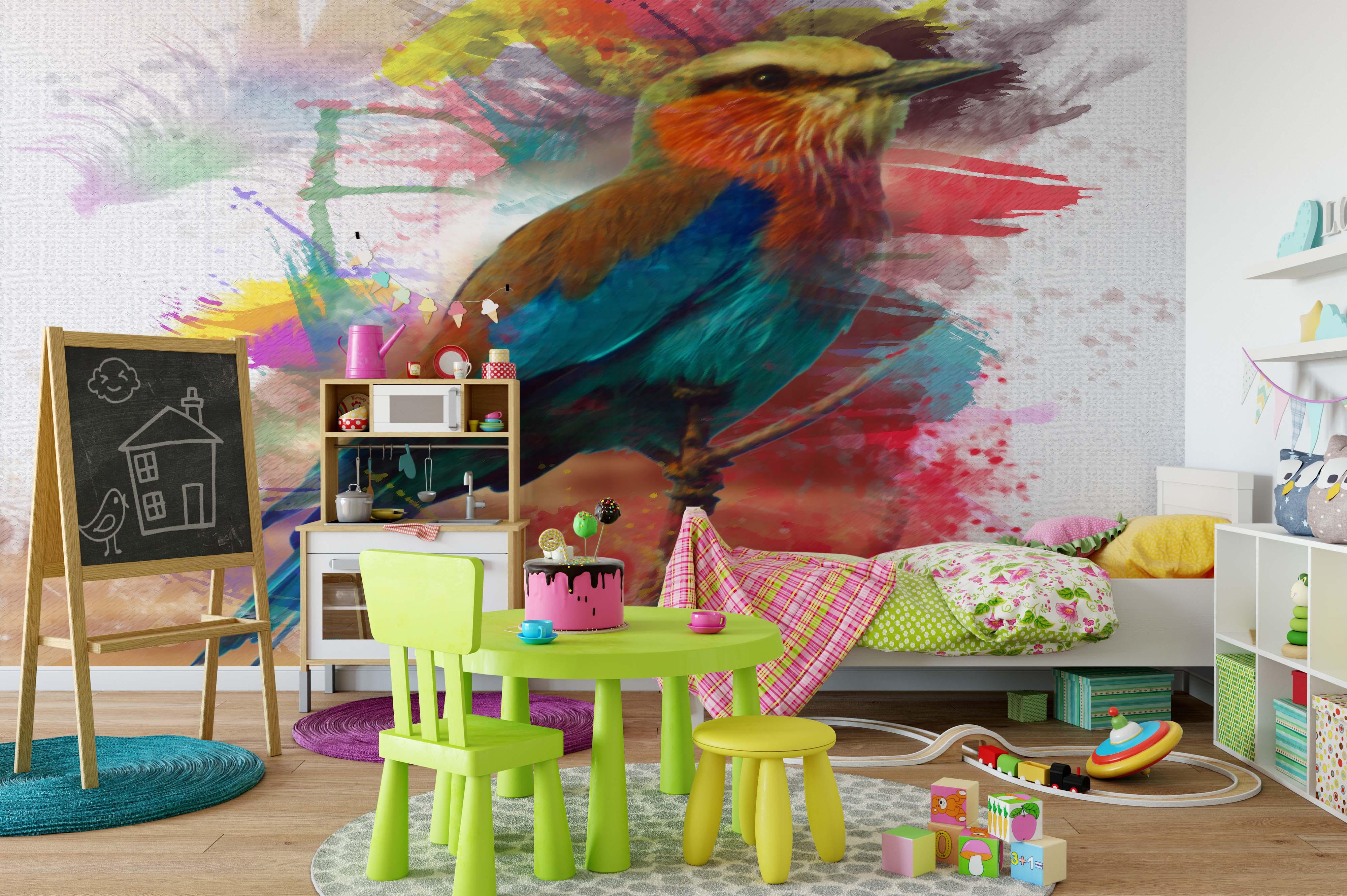 3D Colored Bird Wall Mural Wallpaper 135- Jess Art Decoration