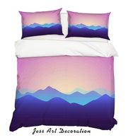 3D Pink Blue Mountains Quilt Cover Set Bedding Set Pillowcases 22- Jess Art Decoration
