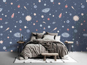 3D Cartoon Space Rocket Wall Mural Wallpaper LXL 816- Jess Art Decoration