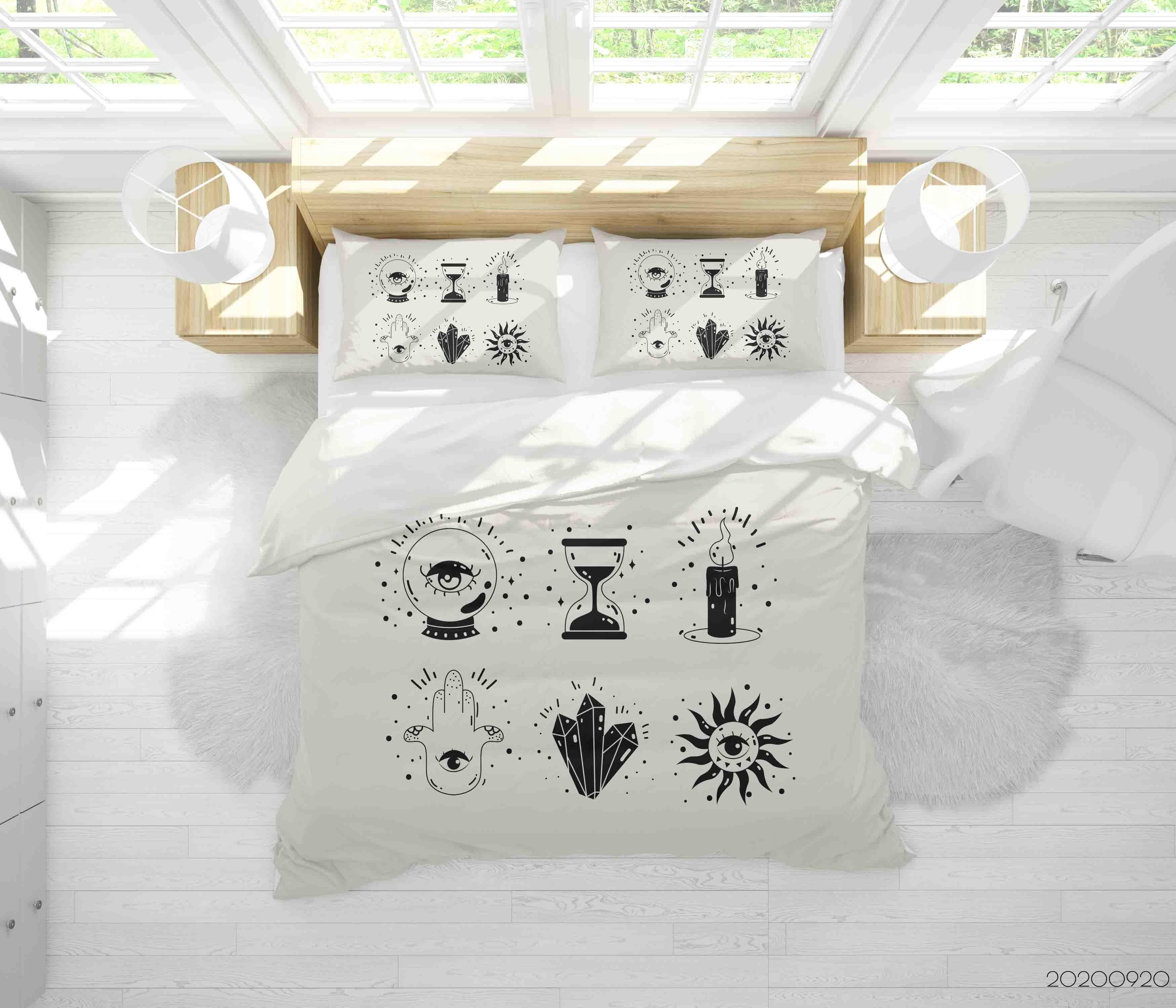 3D Hand Drawn Leaves Esoteric Element Collection Quilt Cover Set Bedding Set Duvet Cover Pillowcases WJ 9163- Jess Art Decoration