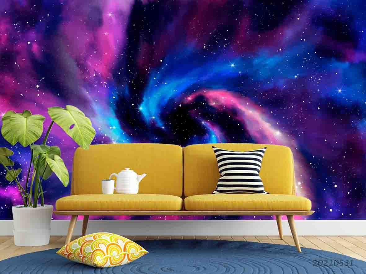 3D Abstract Univers Galaxy Aurora Starry Color Wall Mural Wallpaper SWW754- Jess Art Decoration
