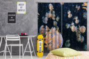3D Ocean Seabed Jellyfish Curtains and Drapes GD 4341- Jess Art Decoration