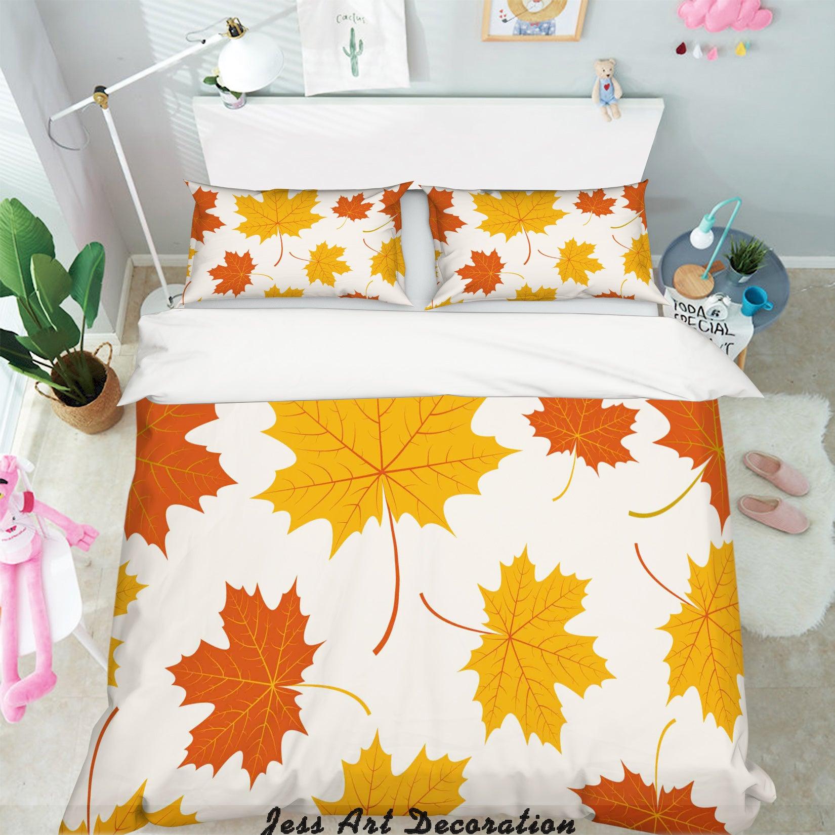 3D Color Maple Leaf Quilt Cover Set Bedding Set Pillowcases 164- Jess Art Decoration