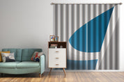 3D Abstract Geometric Blue White Pattern Curtains and Drapes GD 598- Jess Art Decoration
