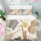 3D Color Musical Instruments Pattern Quilt Cover Set Bedding Set Pillowcases  117- Jess Art Decoration